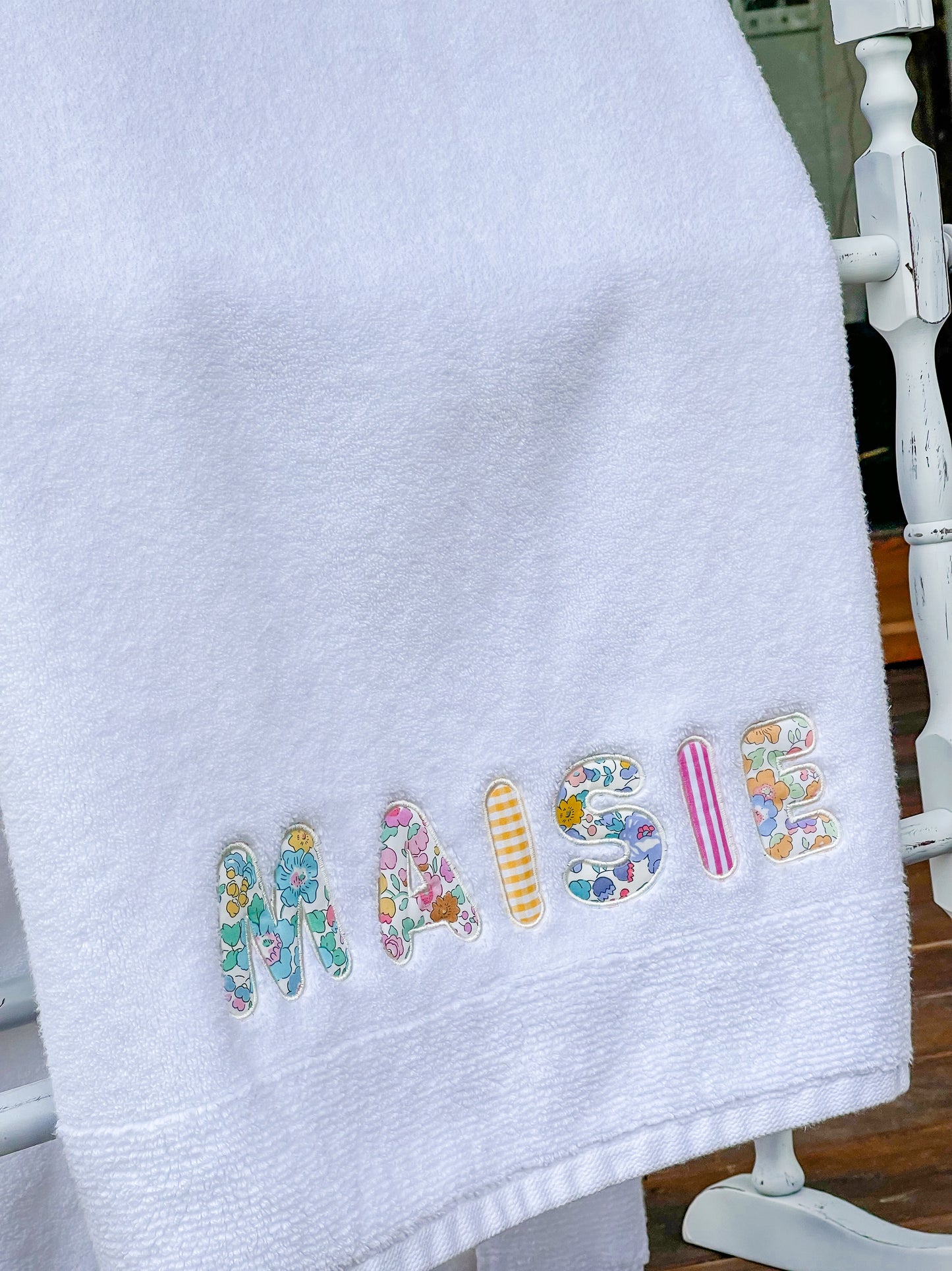 Personalised Name Towels – Multi-Fabric Appliqué