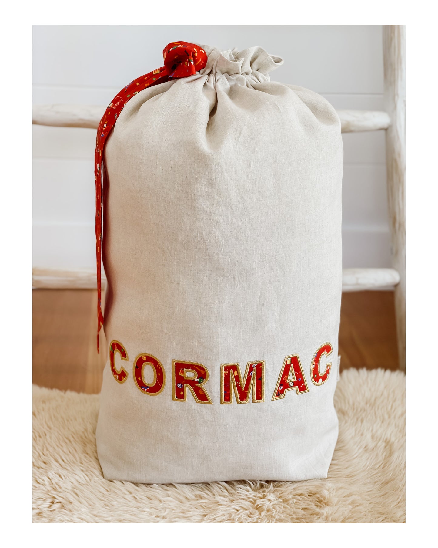 Personalised Premium Linen & Liberty Santa Sacks