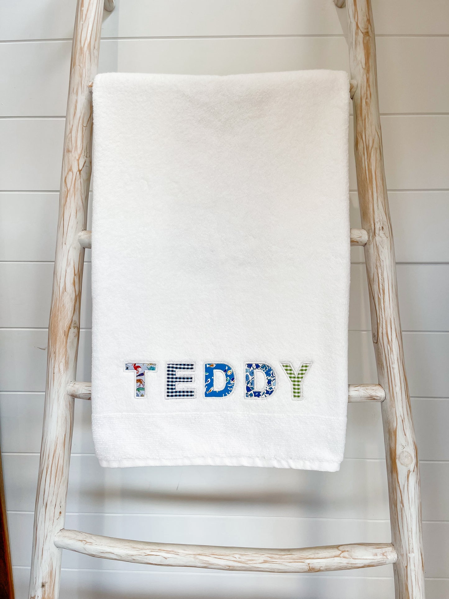 Personalised Name Towels – Multi-Fabric Appliqué