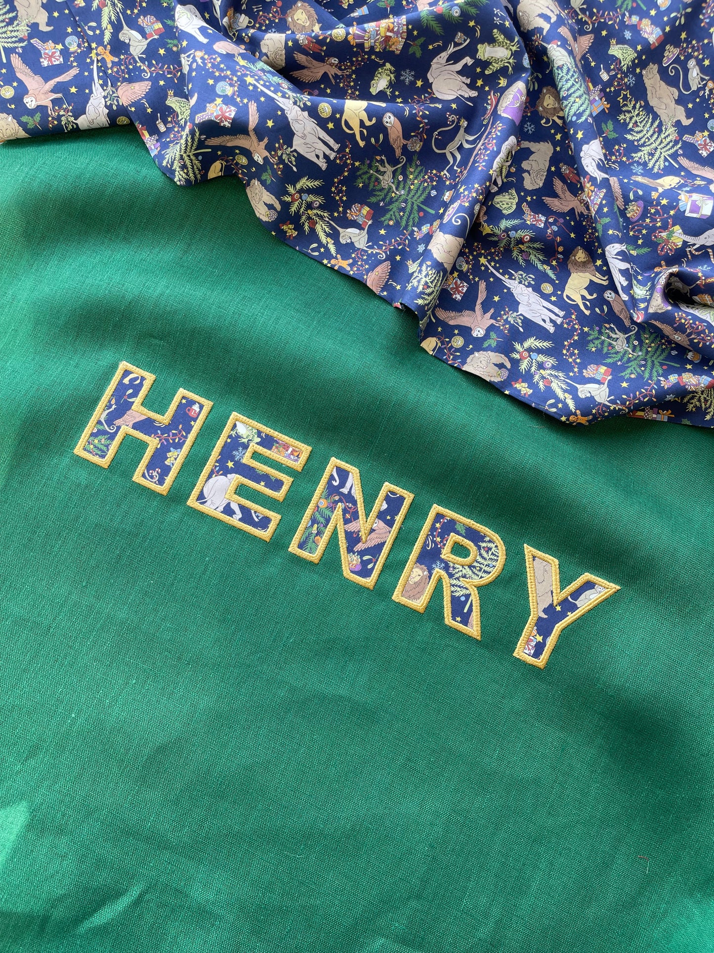 Personalised Premium Linen & Liberty Santa Sacks