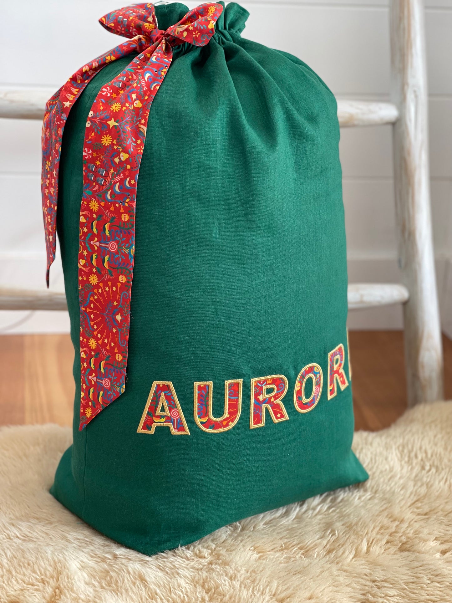 Personalised Premium Linen & Liberty Santa Sacks