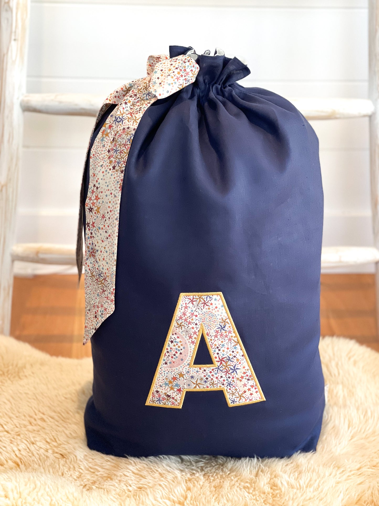 Personalised Premium Linen & Liberty Santa Sacks