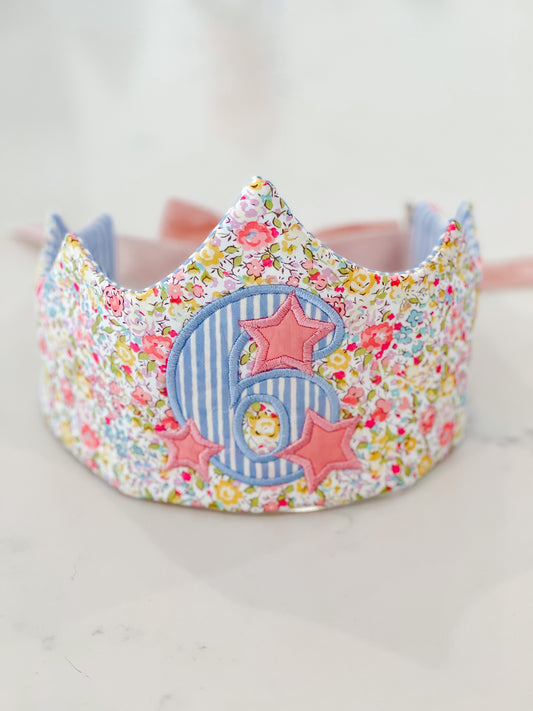 Birthday Crown with Liberty Fabric - custom gifts for children