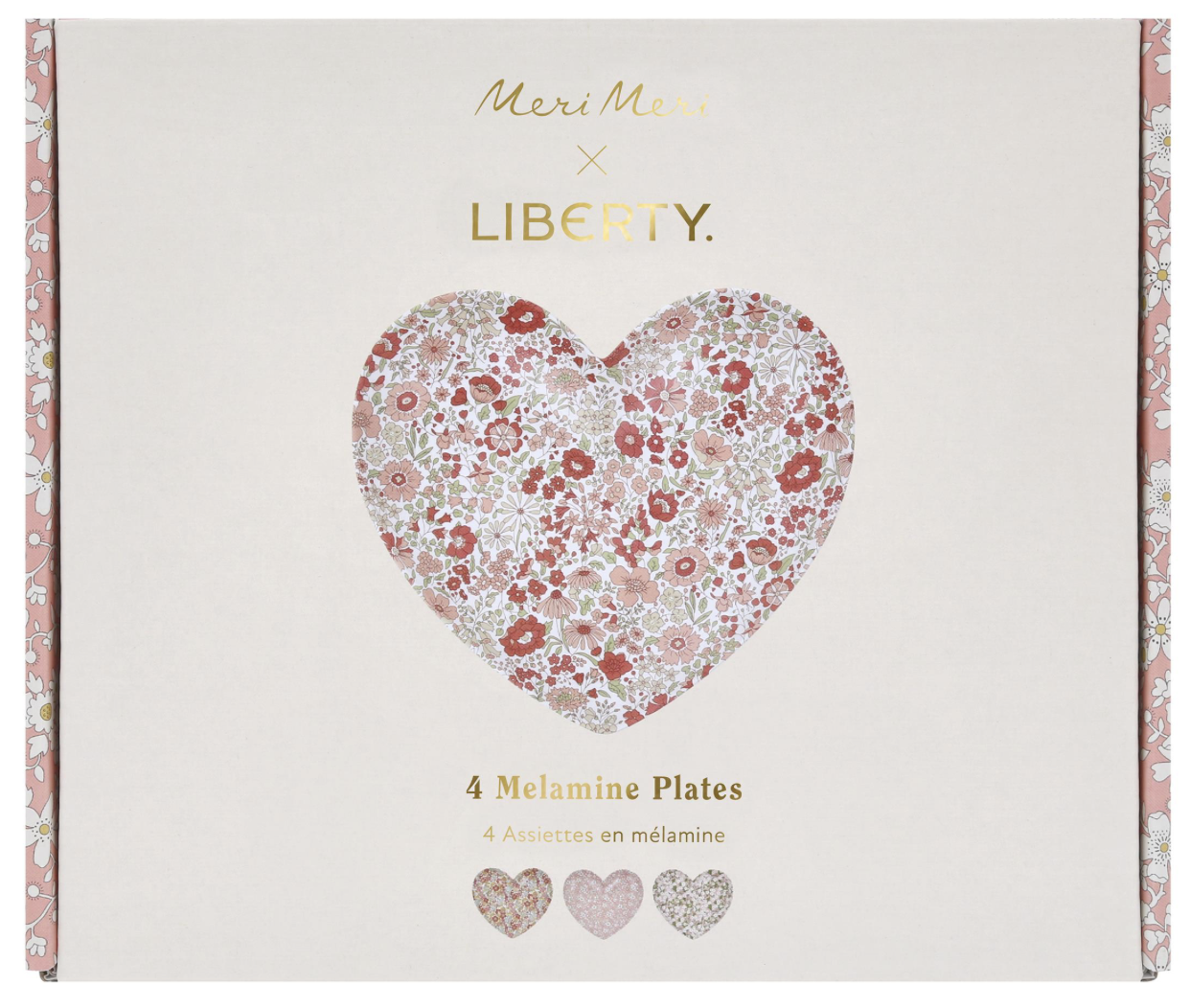 Meri Meri x Liberty Mixed Set of Reusable Heart Plates