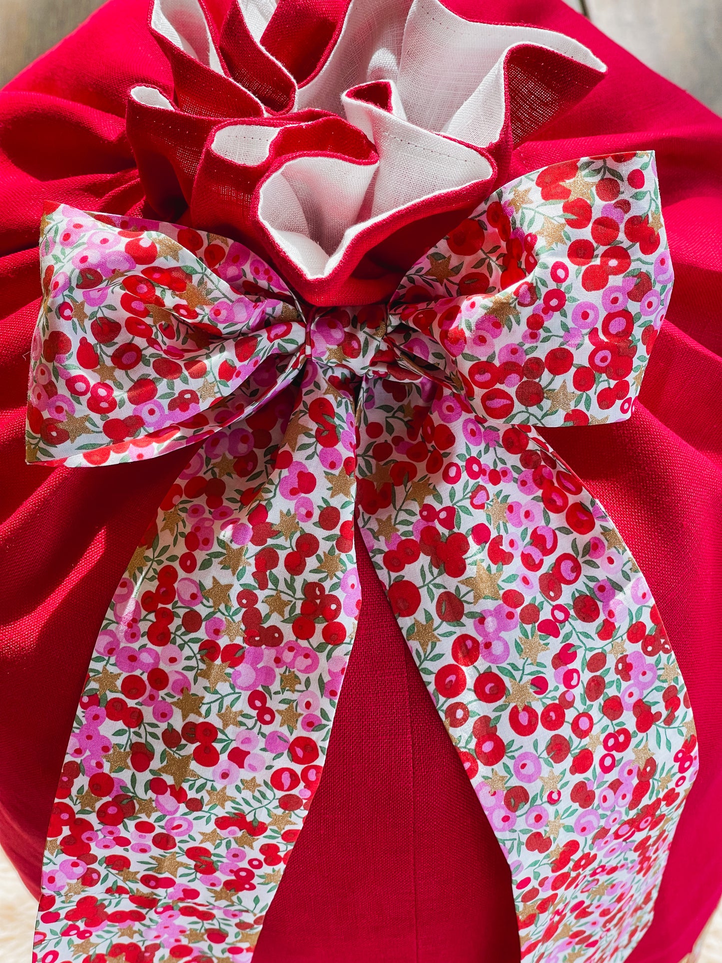 Personalised Premium Linen & Liberty Santa Sacks