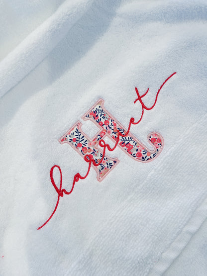 Personalised Towels ‘Liberty Appliqué Initial’