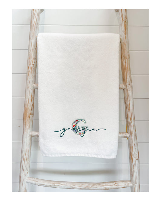 Personalised Towels ‘Liberty Appliqué Initial’