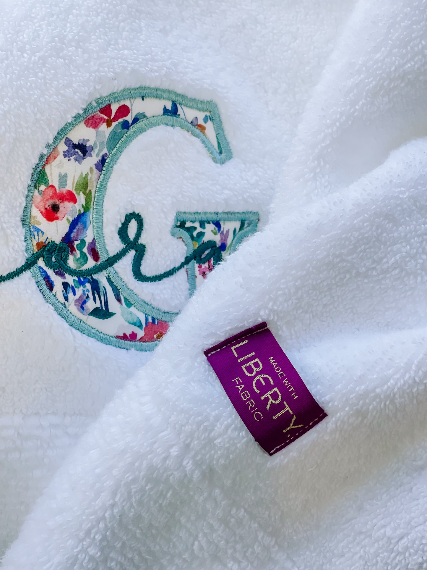 Personalised Towels ‘Liberty Appliqué Initial’