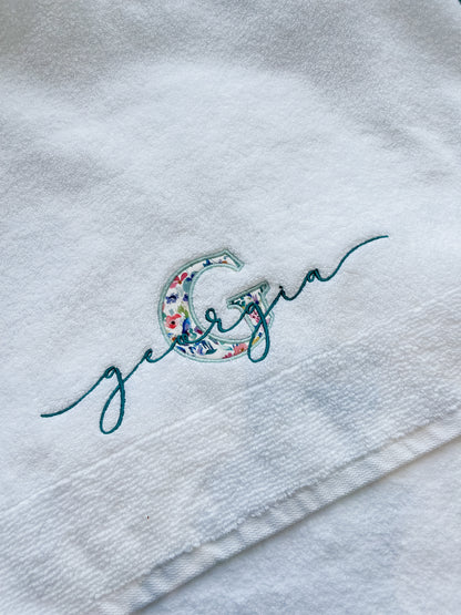 Personalised Towels ‘Liberty Appliqué Initial’
