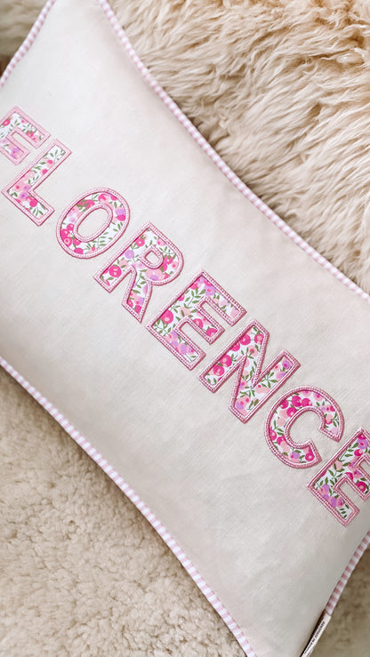 Personalised Cushion ‘Liberty & Linen’