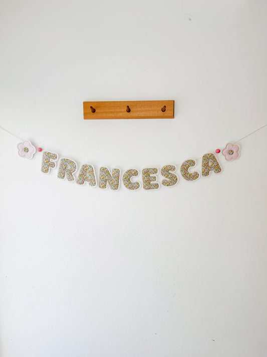 Single Fabric Liberty Name Banner
