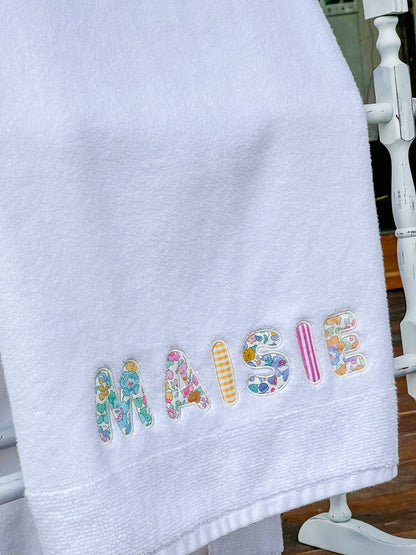 Personalised Name Towels – Multi-Fabric Appliqué