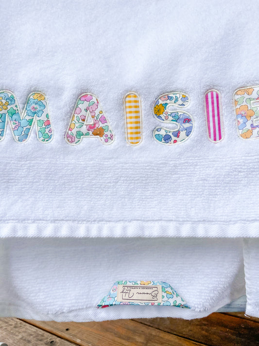 Personalised Name Towels – Multi-Fabric Appliqué