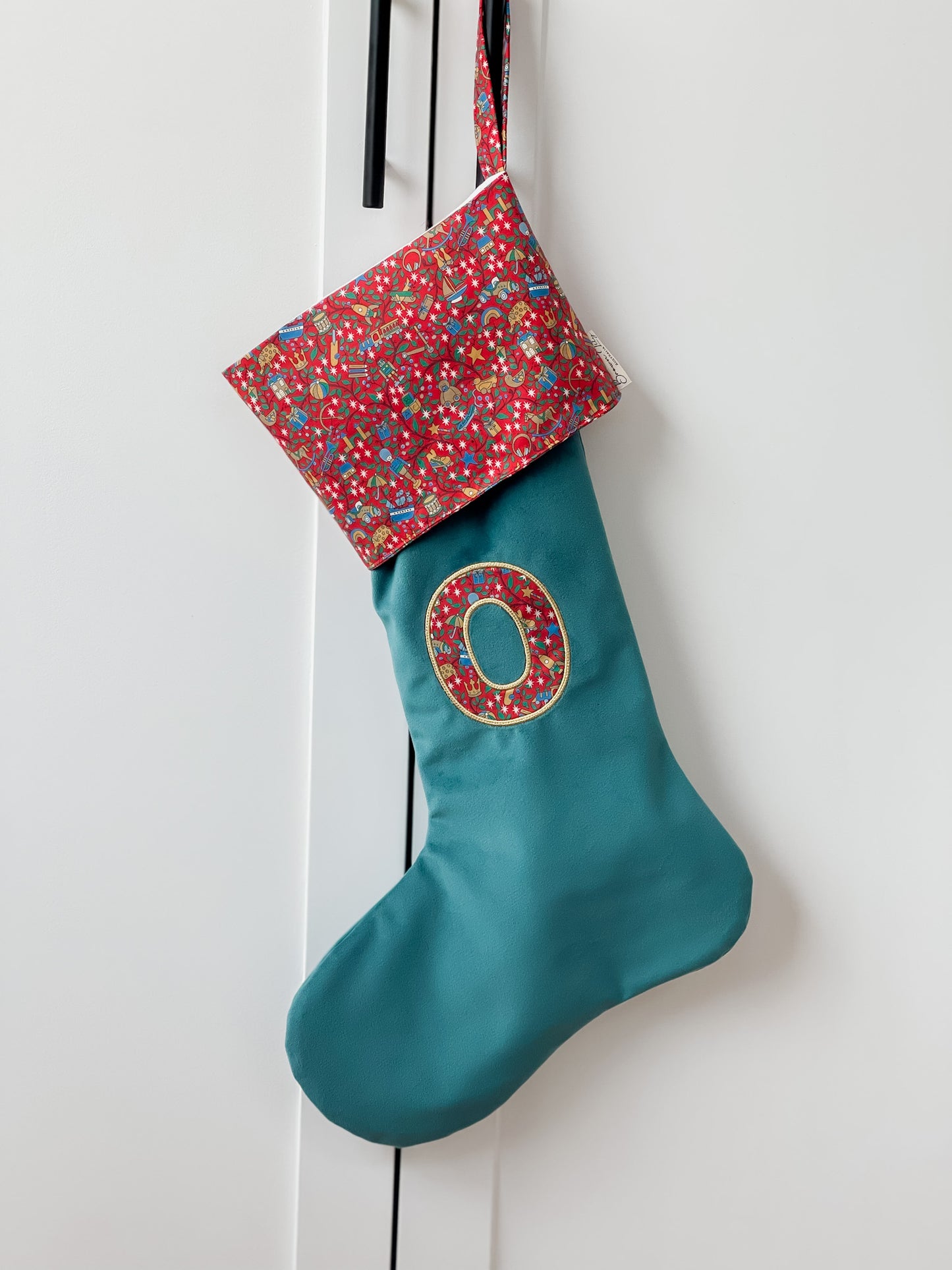 Velvet & Liberty Santa Stockings with Single Initial