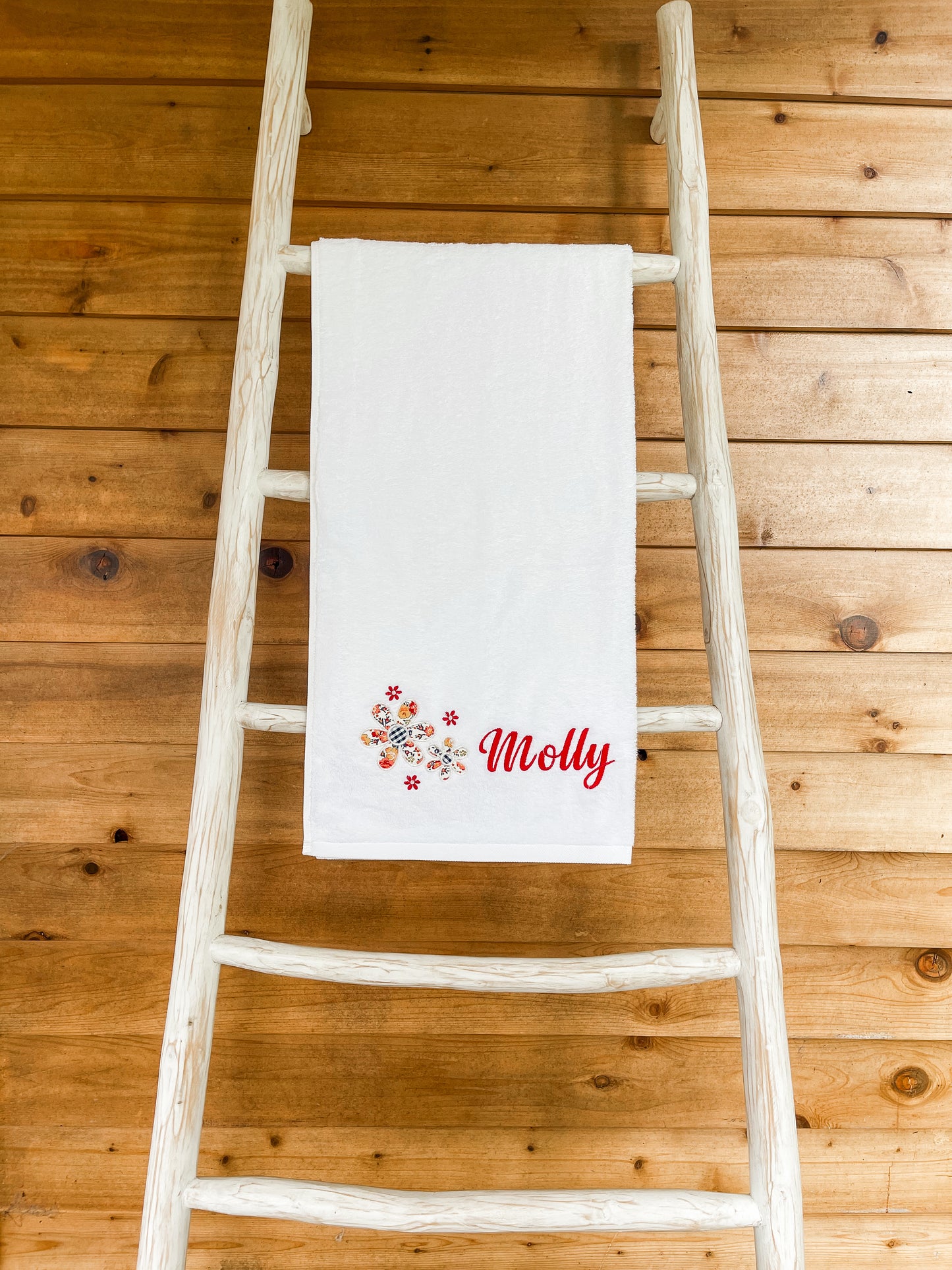 Personalised Applique Daisies Towel