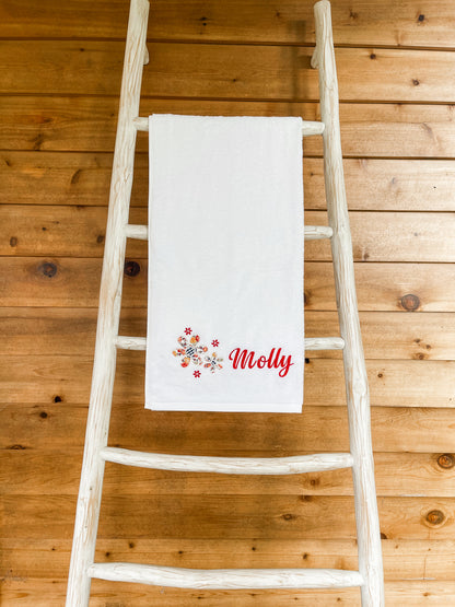Personalised Applique Daisies Towel