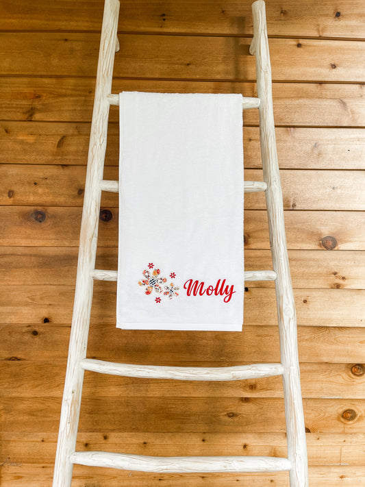 Personalised Applique Daisies Towel