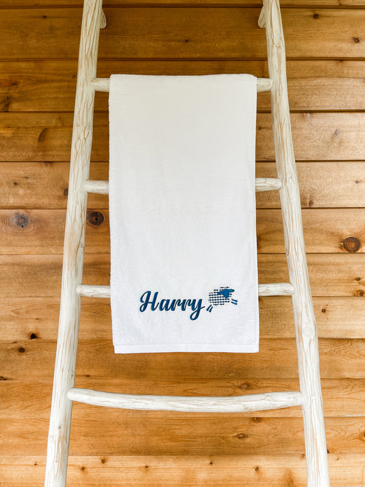 Personalised Applique Sheep Towel