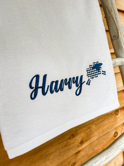 Personalised Applique Sheep Towel