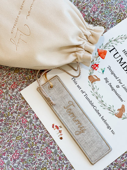Mini Liberty Fabric Bean Bags & Pouch - Brown Lily TumbleCubes