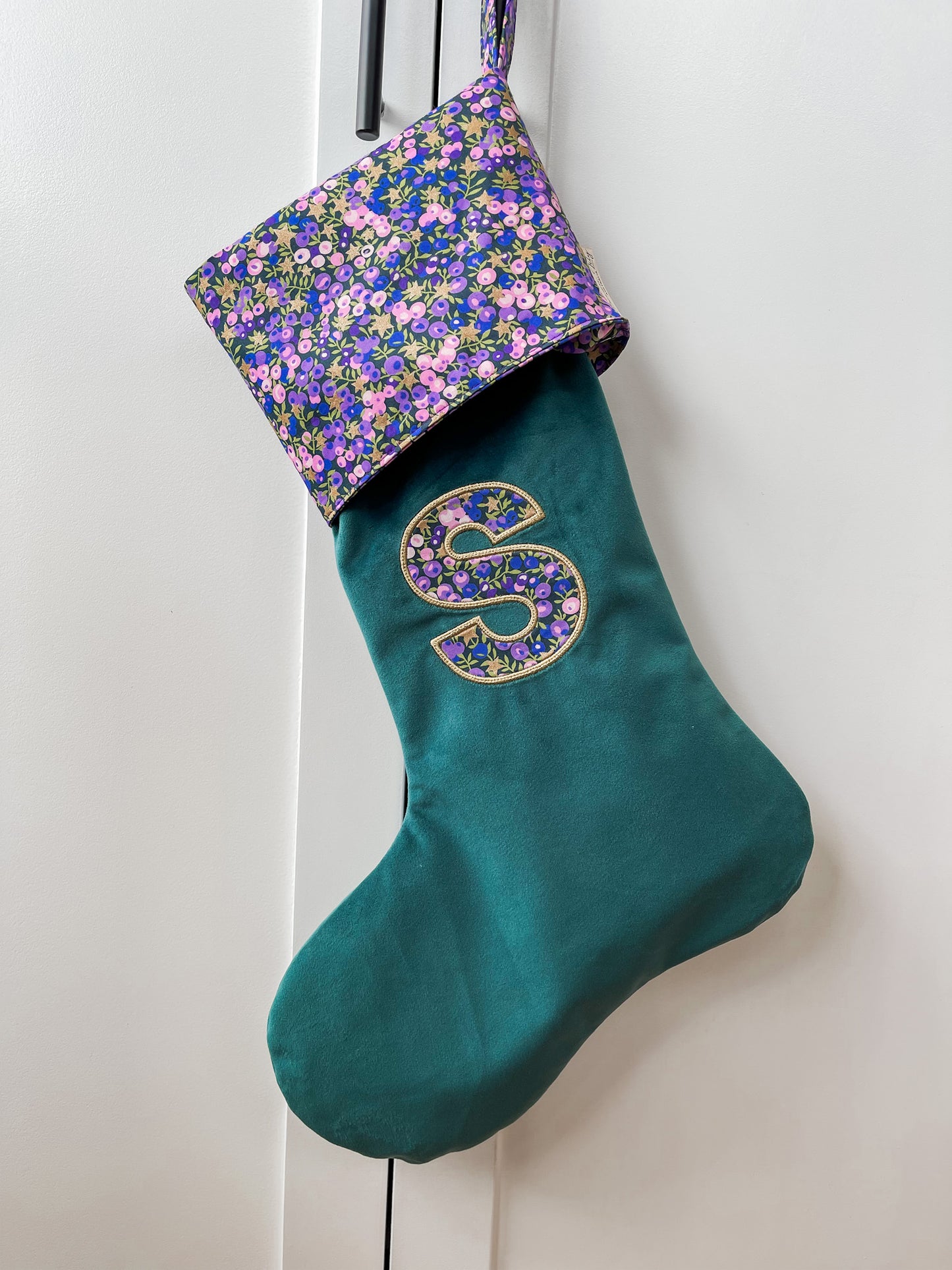Velvet & Liberty Santa Stockings with Single Initial
