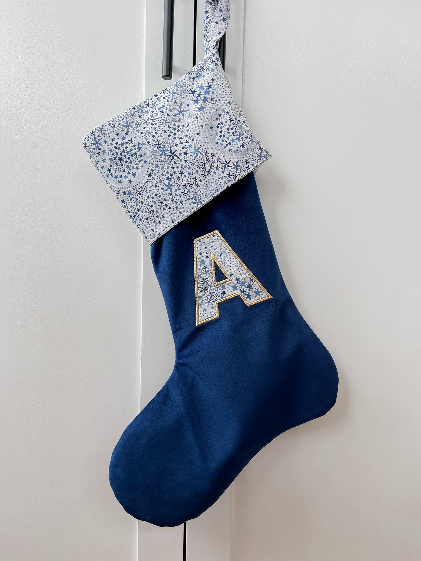 Velvet & Liberty Santa Stockings with Single Initial