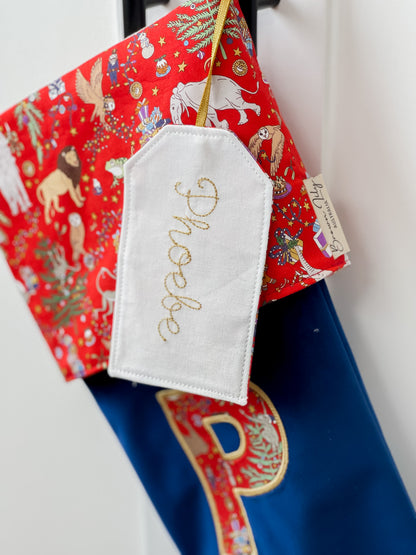 Velvet & Liberty Santa Stockings with Single Initial
