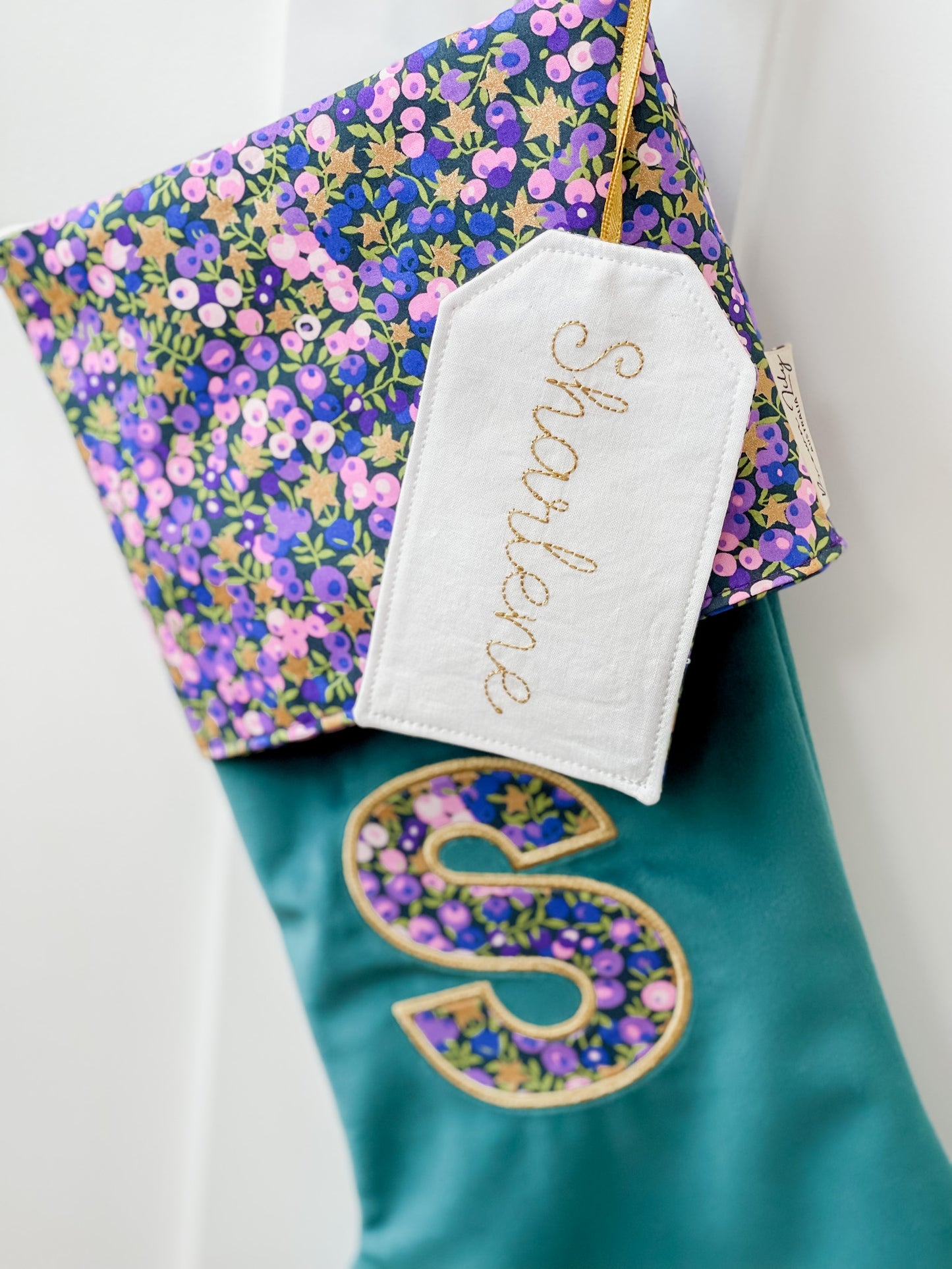 Velvet & Liberty Santa Stockings with Single Initial