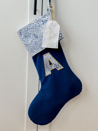 Velvet & Liberty Santa Stockings with Single Initial