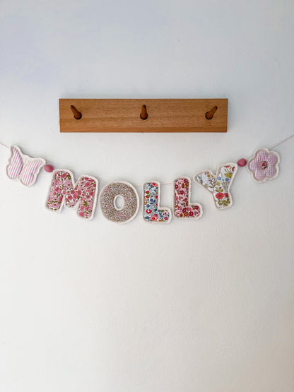 Multi Fabric Liberty Name Banner