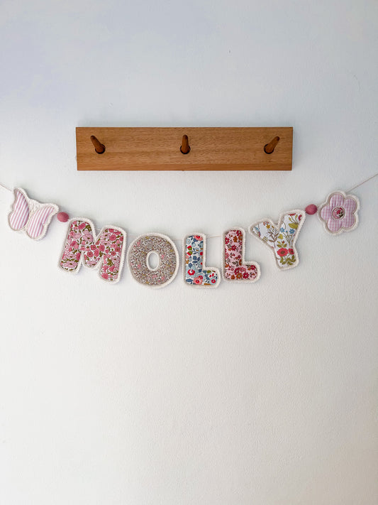 Multi Fabric Liberty Name Banner