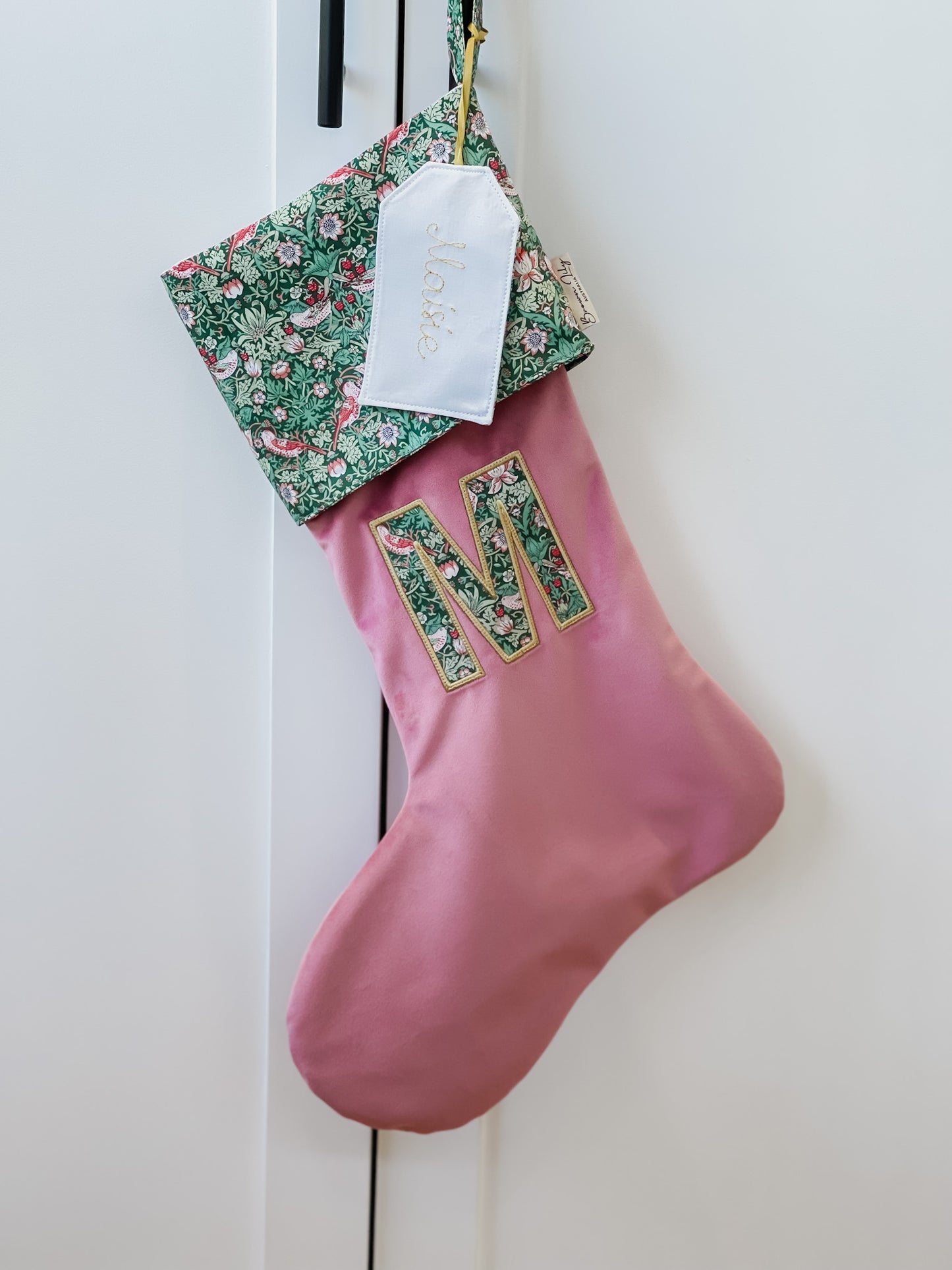 Velvet & Liberty Santa Stockings with Single Initial