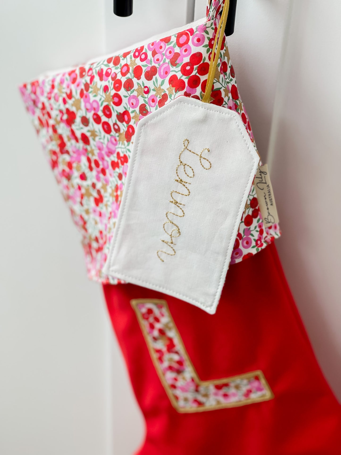 Velvet & Liberty Santa Stockings with Single Initial