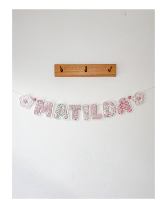 Multi Fabric Liberty Name Banner