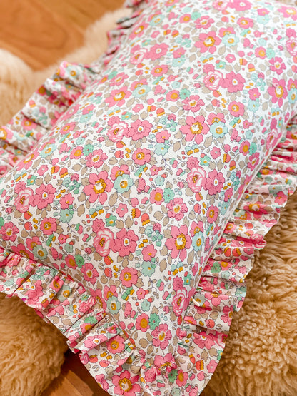 Personalised Linen & Liberty Ruffle Cushion