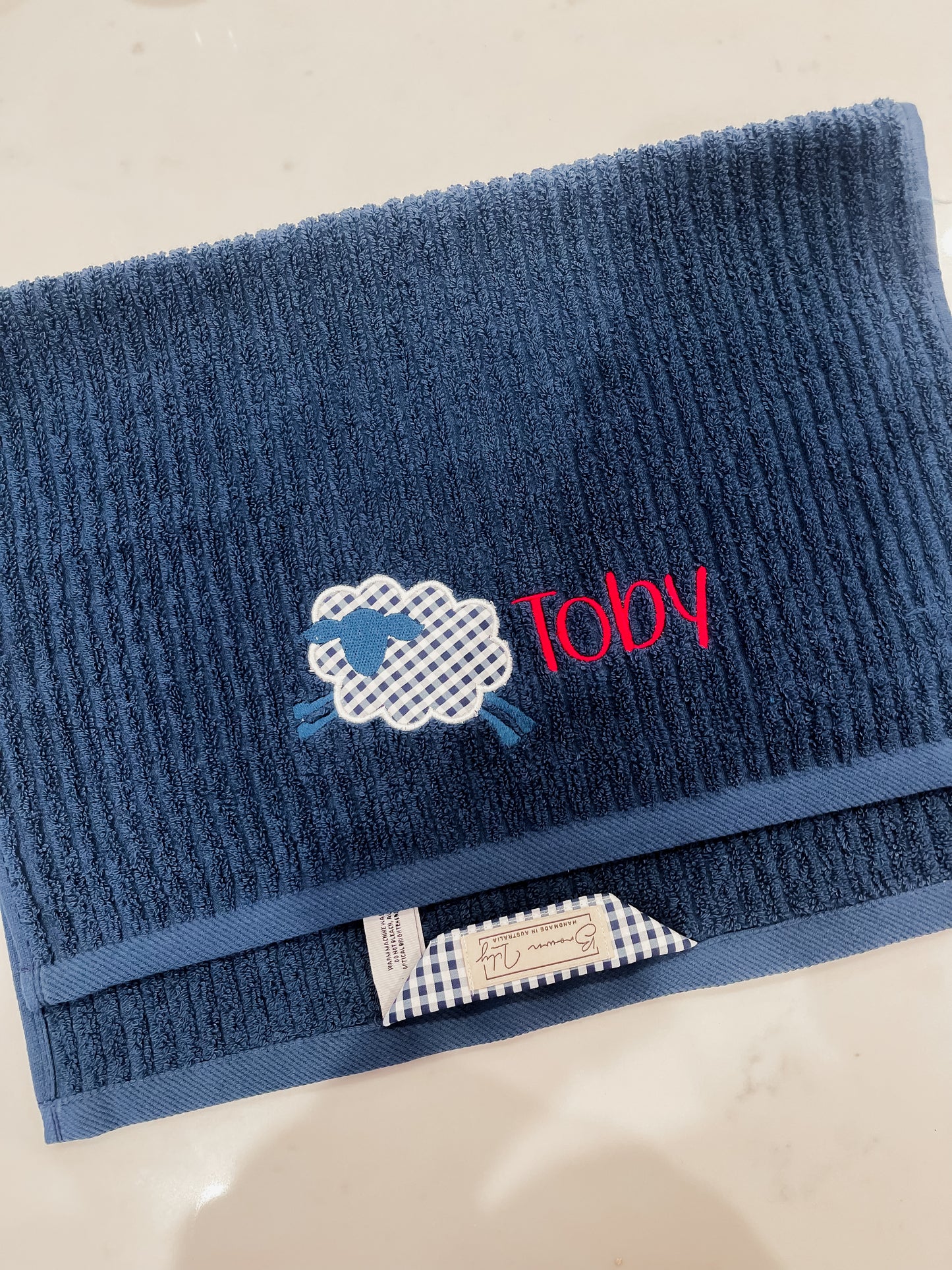 Personalised Hand Towels | Custom Embroidered Name Towels Australia
