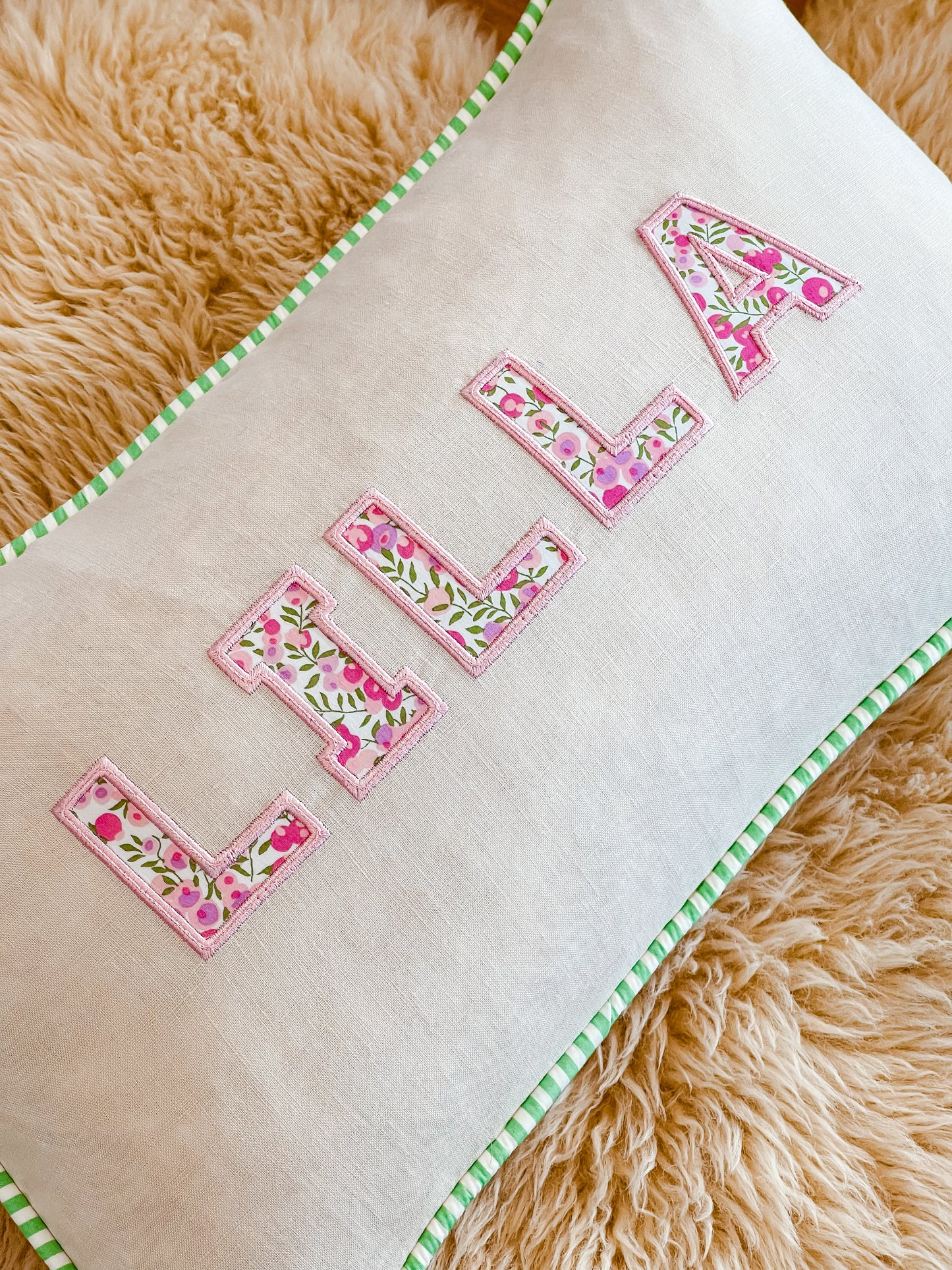 Personalised Cushion ‘Liberty & Linen’