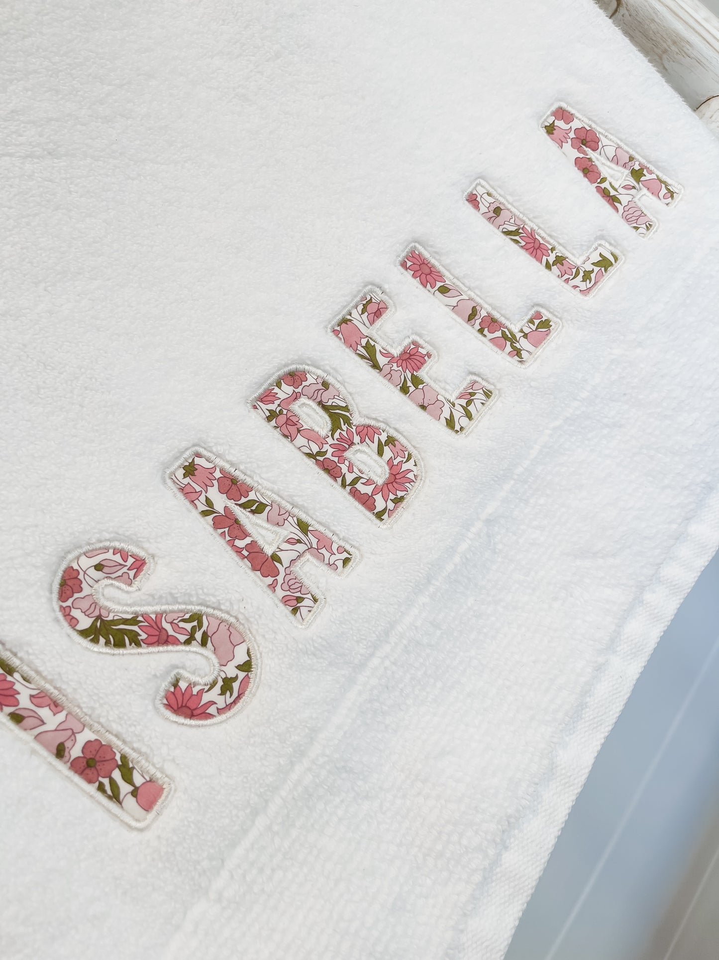 Personalised Liberty Bath Towels for Girls | Custom Embroidered Name Towels Australia