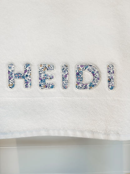 Personalised Liberty Name Towels – Custom Embroidered Gift (Baby, Kids & Adults)