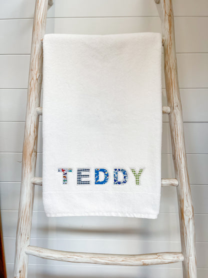 Personalised Name Towels – Multi-Fabric Appliqué