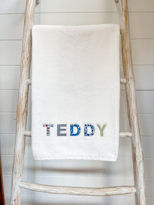 Personalised Name Towels – Multi-Fabric Appliqué
