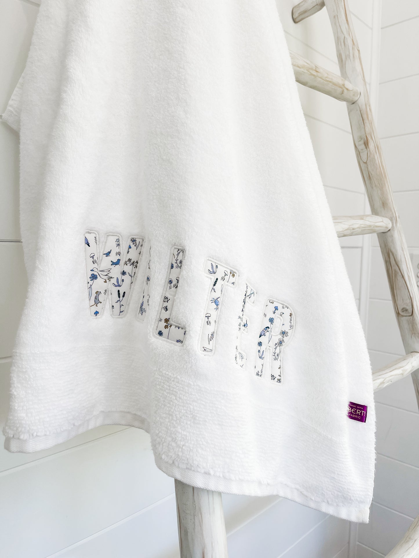 Personalised Liberty Bath Towels for Boys | Custom Embroidered Name Towels Australia