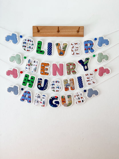 Red Tractor Designs Name Garland