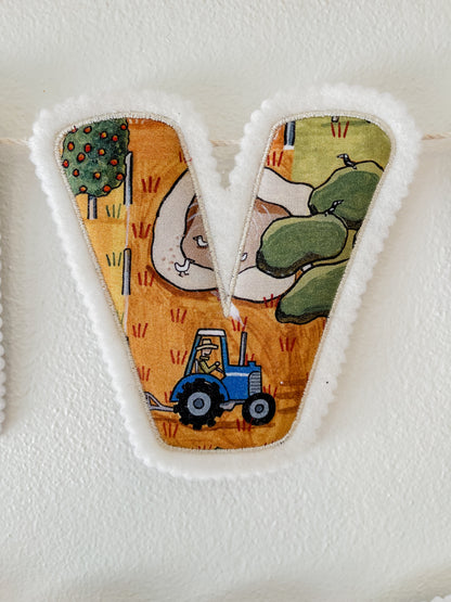 Red Tractor Designs Name Garland