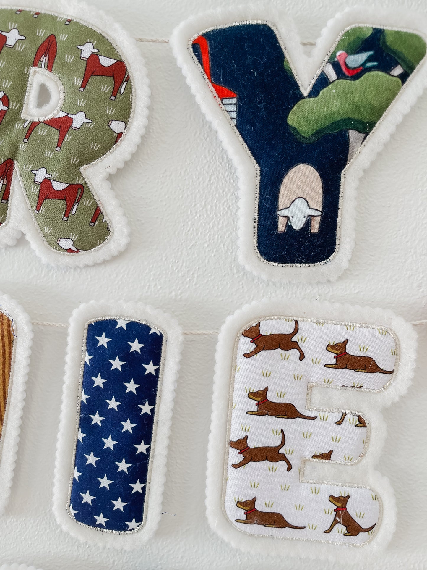 Red Tractor Designs Name Garland