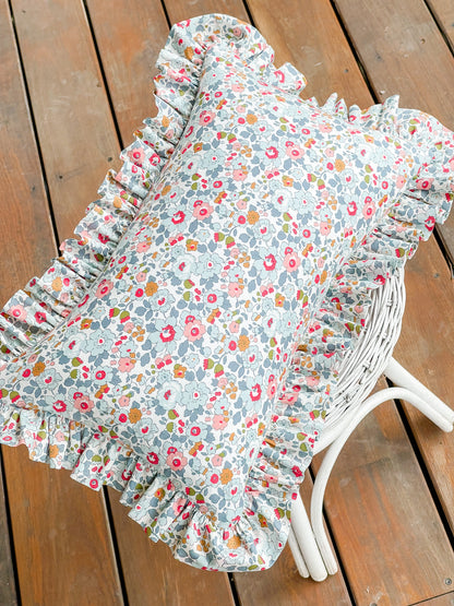 Personalised Liberty Ruffle Cushion with Double Ruffle