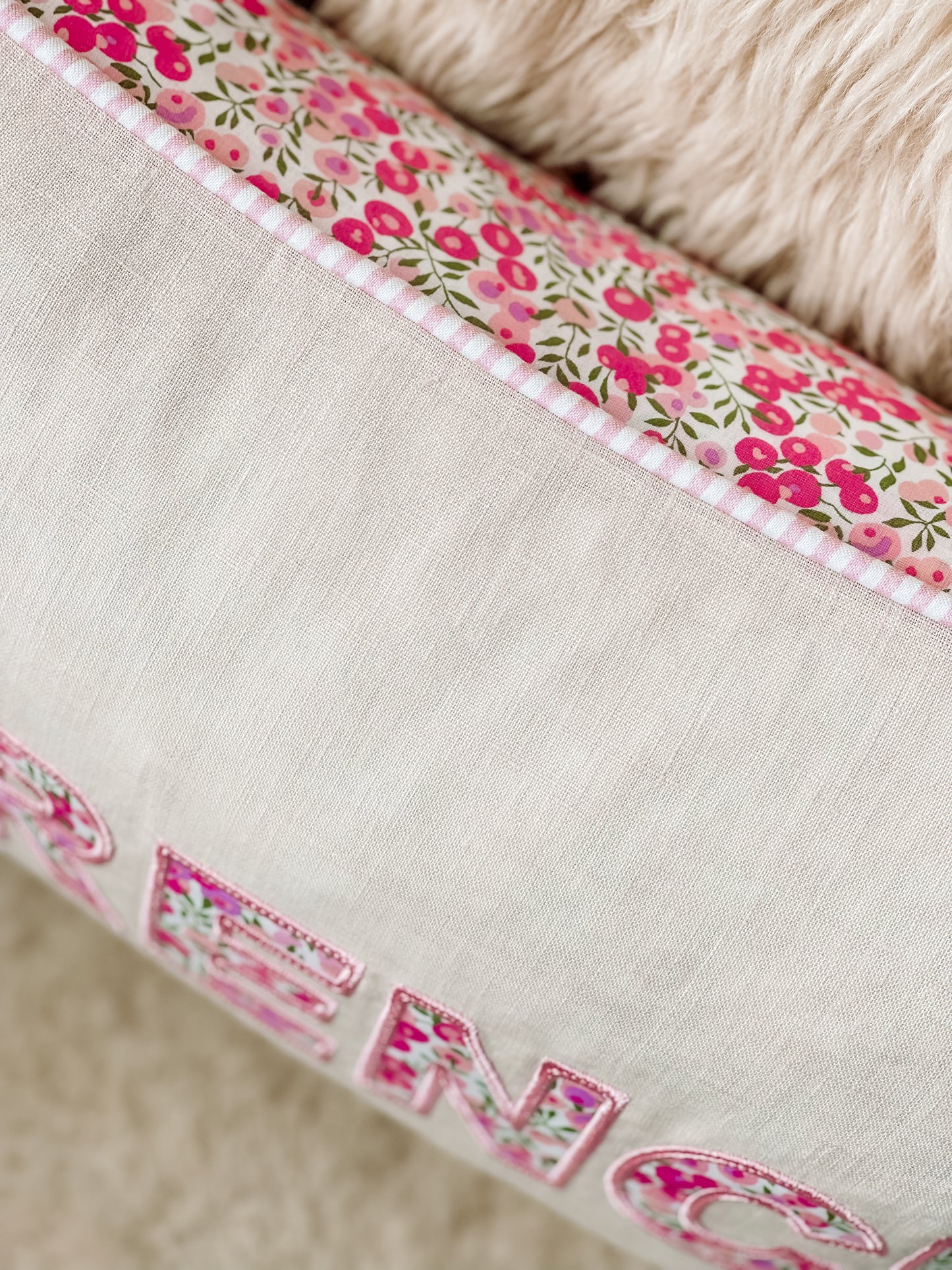 Personalised Cushion ‘Liberty & Linen’