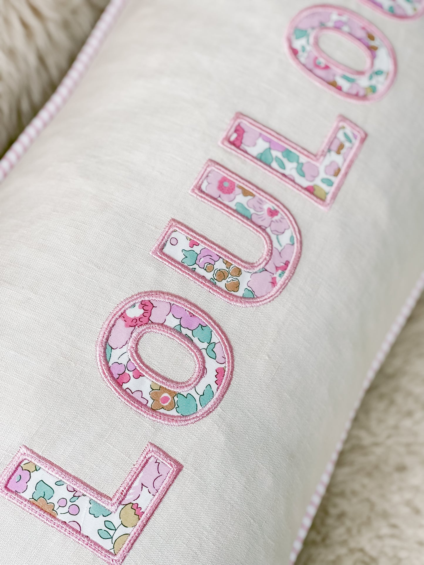 Personalised Cushion ‘Liberty & Linen’