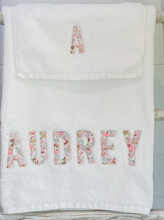 Personalised Towels ‘Liberty’ Appliqué