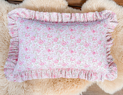 Personalised Linen & Liberty Ruffle Cushion